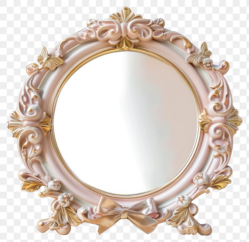 PNG  Elegant vintage decorative round mirror