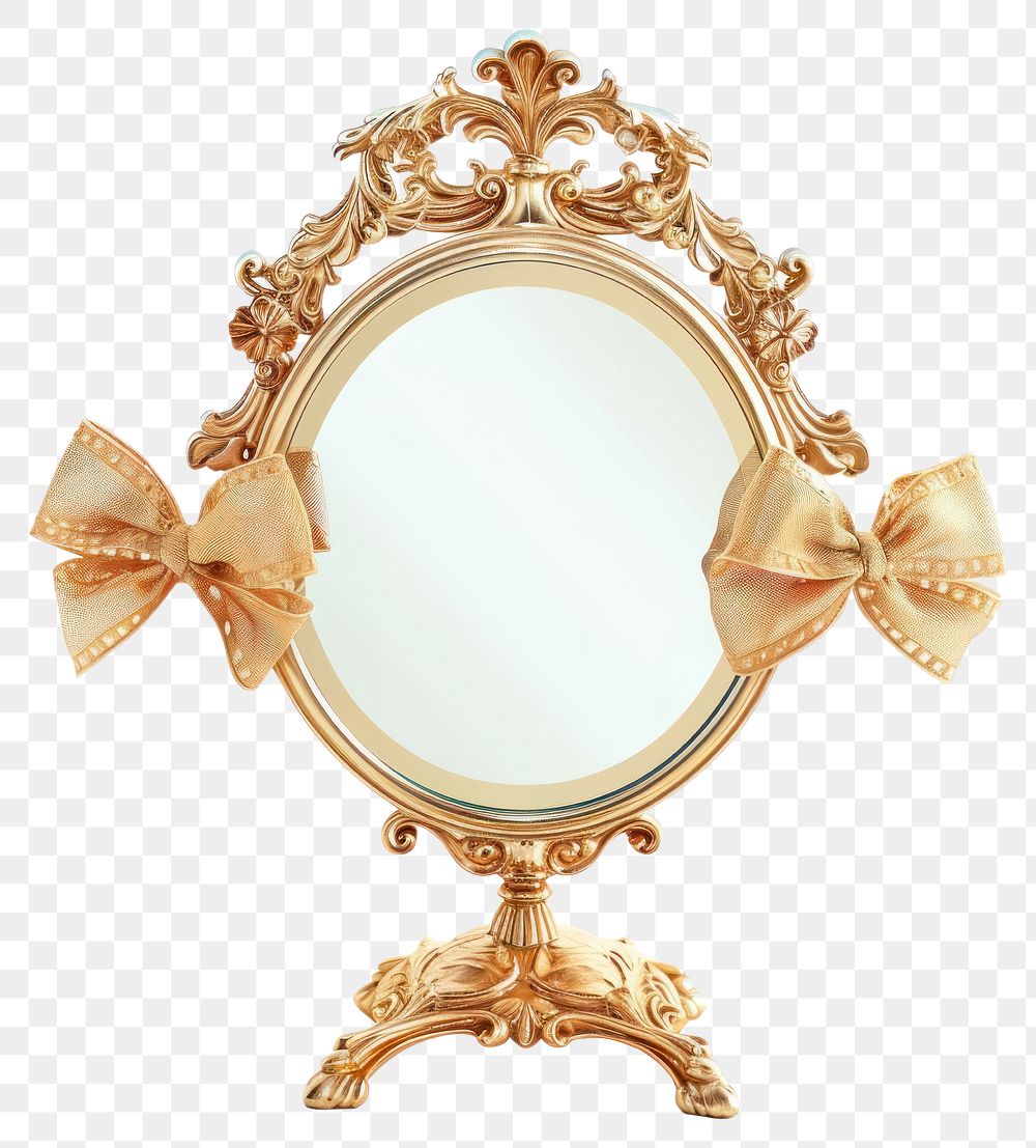 PNG  Elegant ornate gold vanity mirror