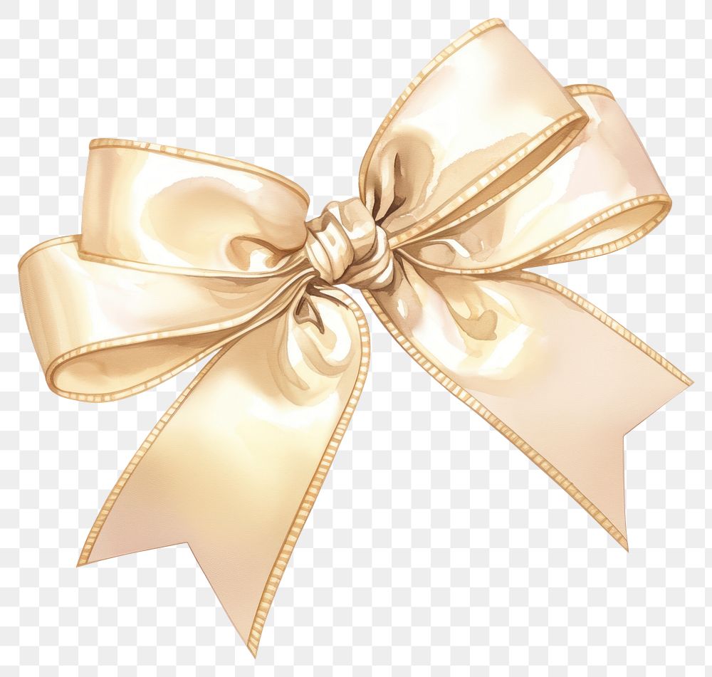 PNG Elegant golden ribbon bow illustration