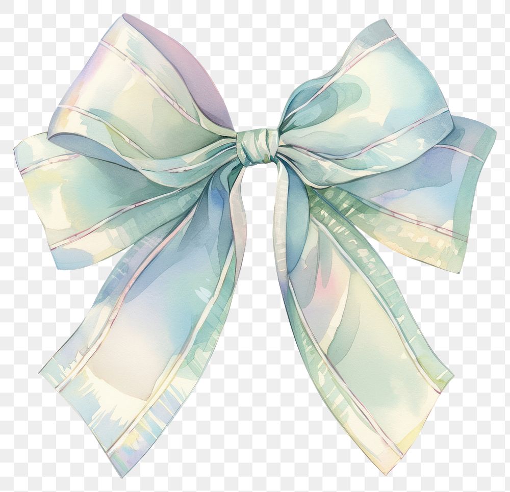 Elegant pastel watercolor ribbon bow