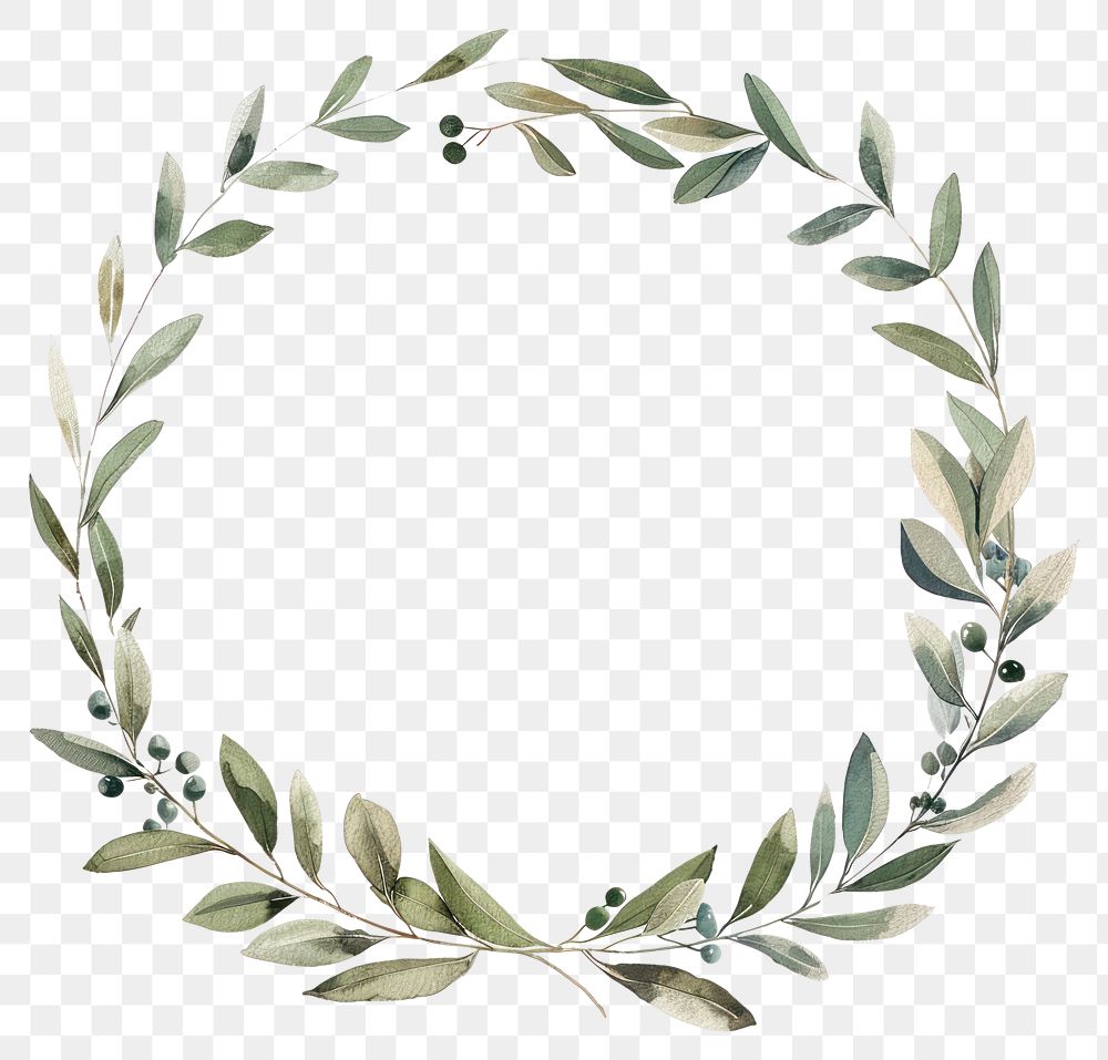 PNG Elegant botanical wreath illustration