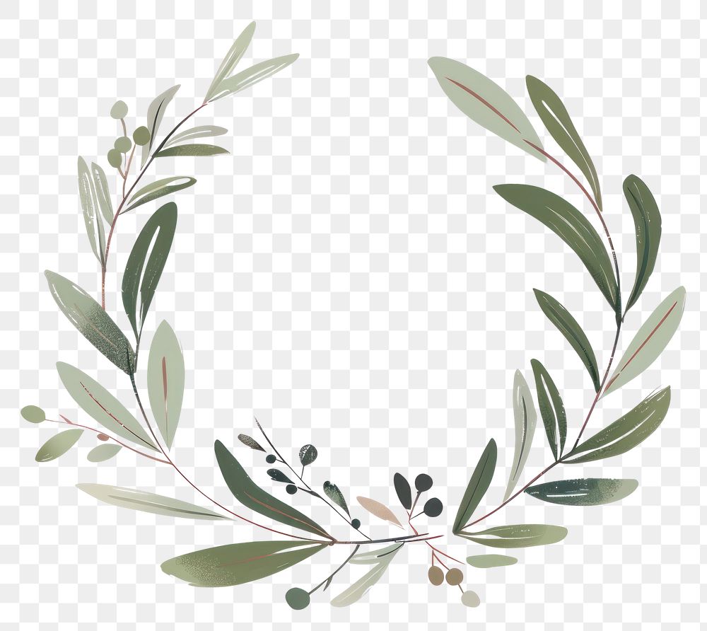 PNG Elegant botanical wreath illustration