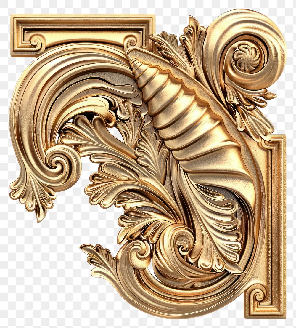 PNG Ornate golden decorative corner