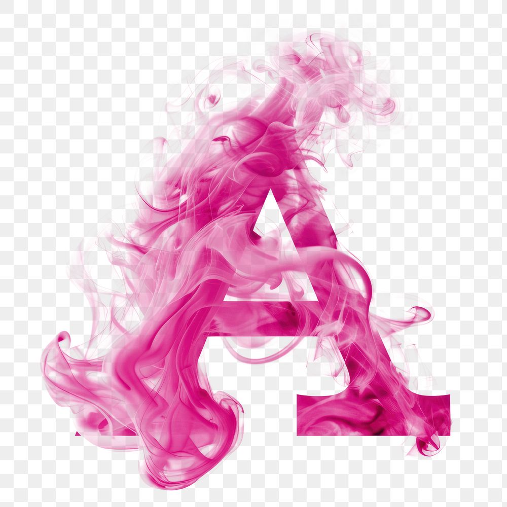 PNG Letter A smoke purple pink.