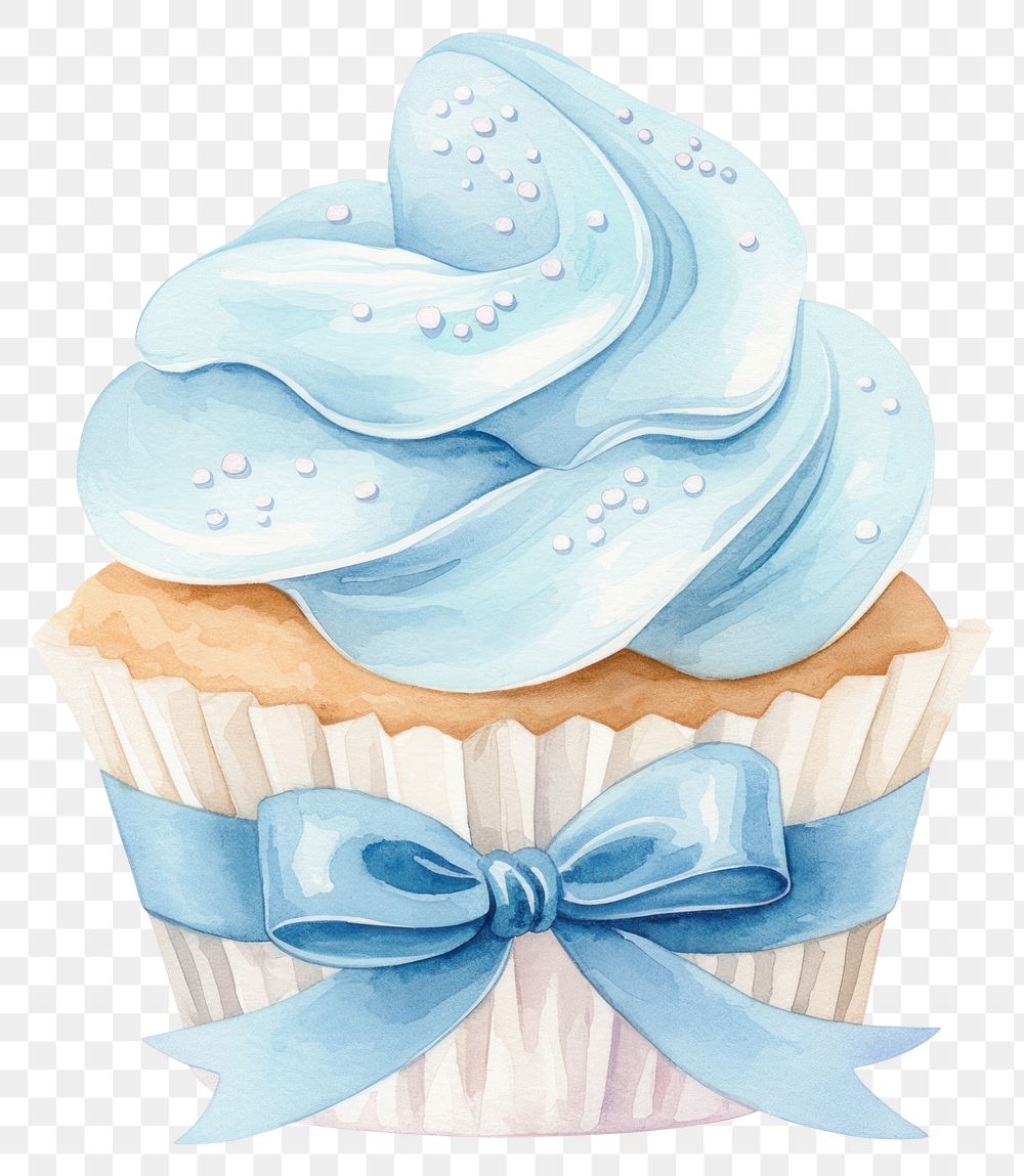 PNG  Delicious cupcake with blue frosting