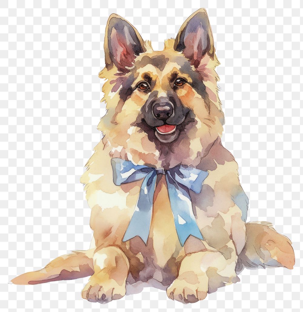 PNG  Watercolor German Shepherd illustration