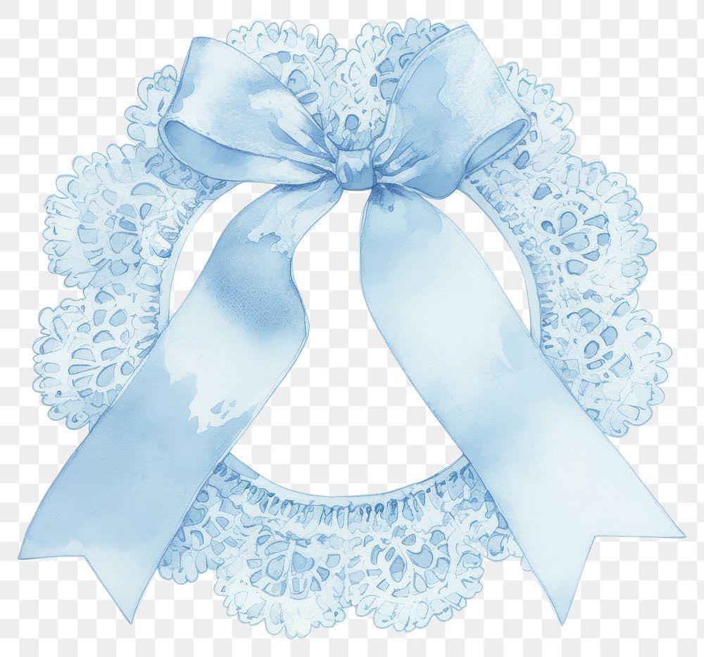 PNG  Elegant blue lace wreath illustration