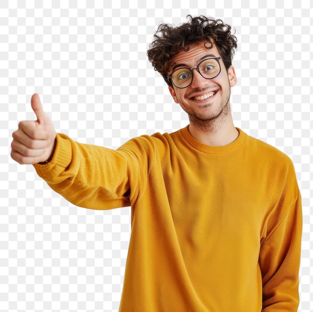 PNG  Happy man giving thumbs up