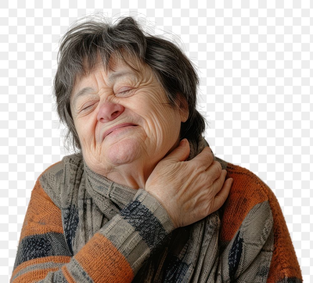 PNG Elderly woman smiling contentedly