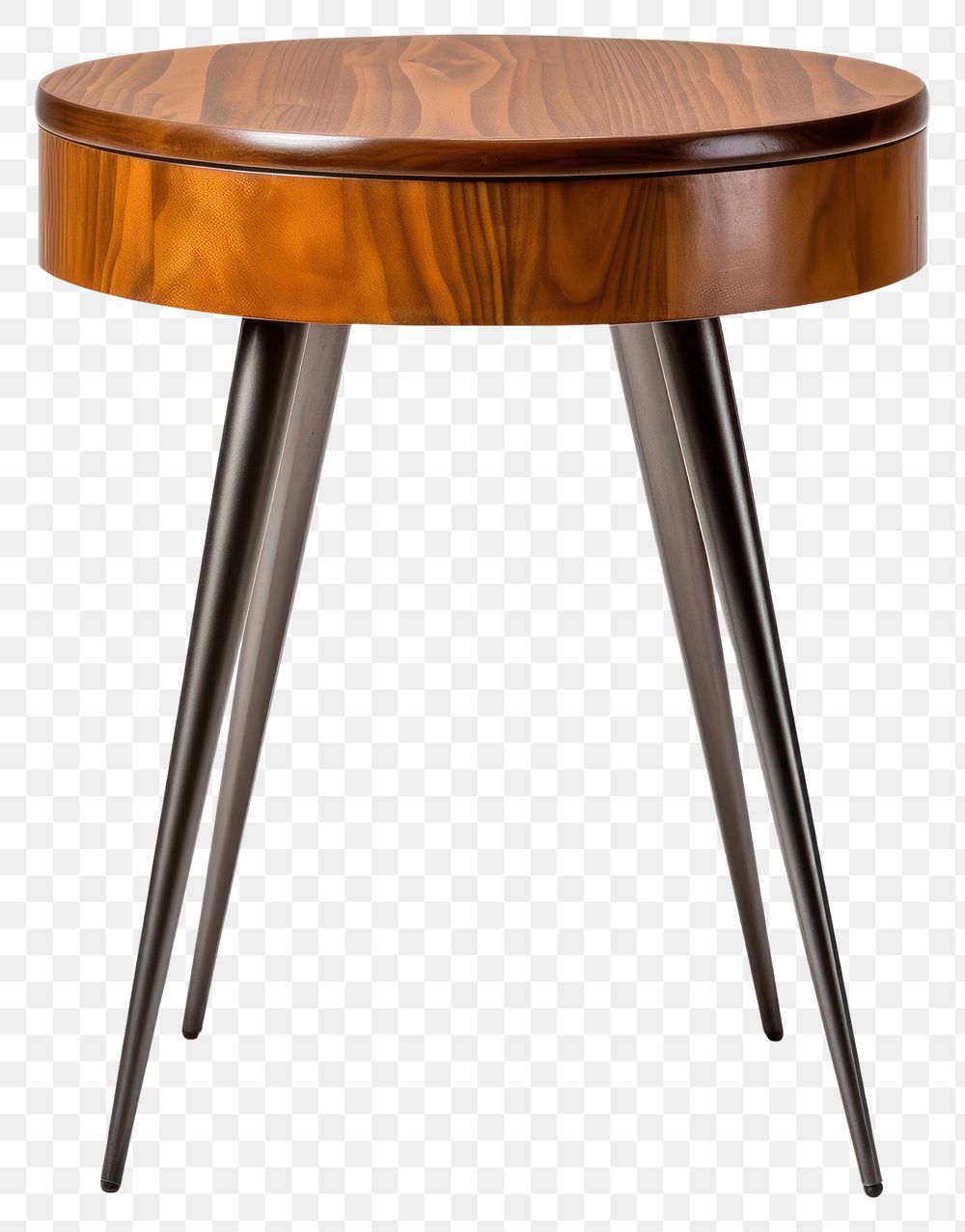 PNG Modern wooden round side table