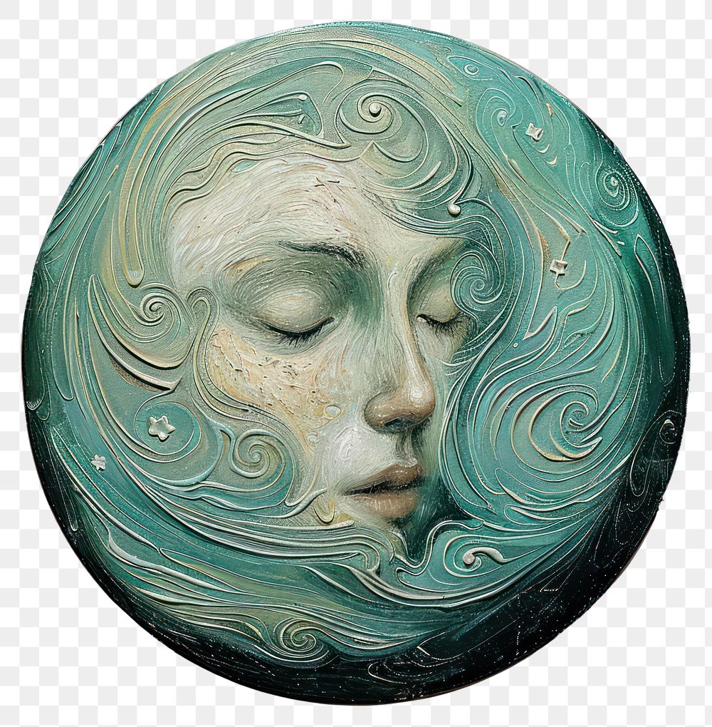 PNG Dreamy ethereal face in swirls