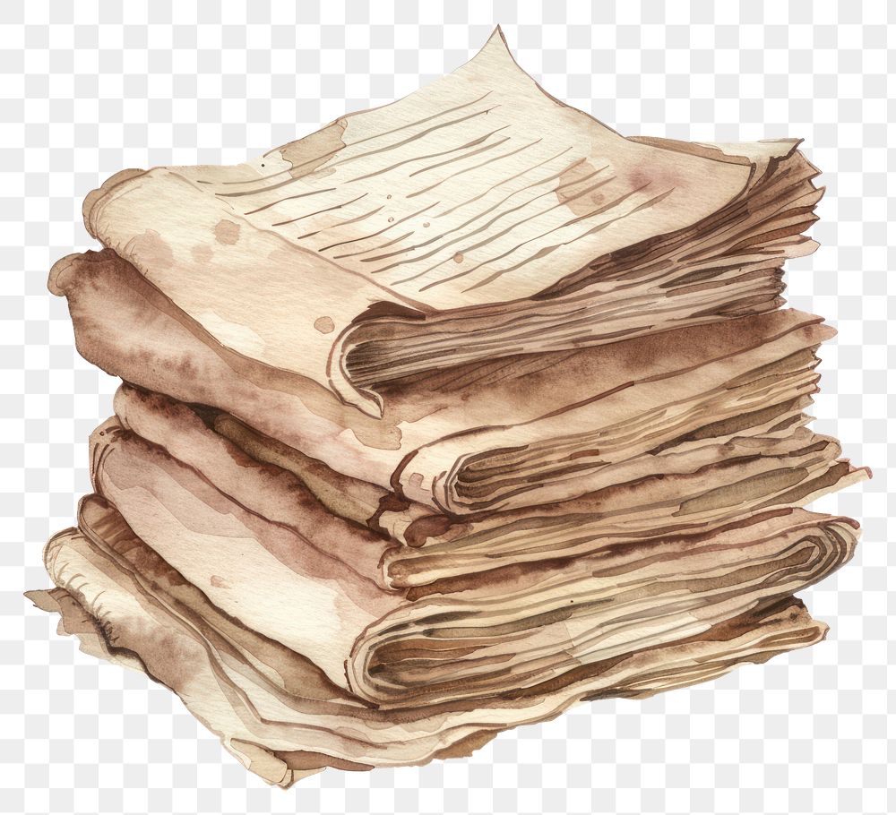 PNG Dark academia inspired brown newpapers diaper bread wood.