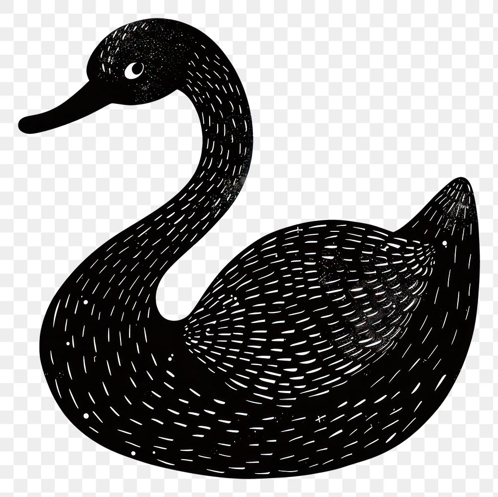 PNG Stylized black swan illustration