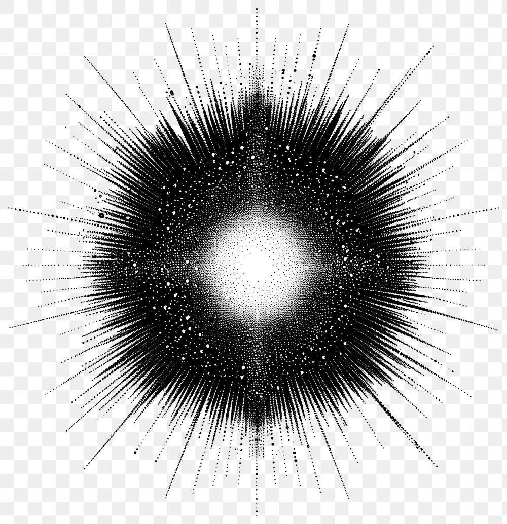 PNG Abstract radial black dot burst