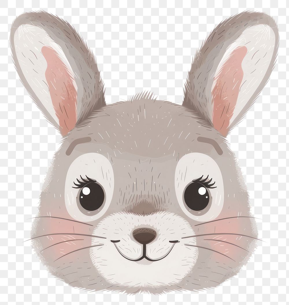 PNG Cute bunny face illustration