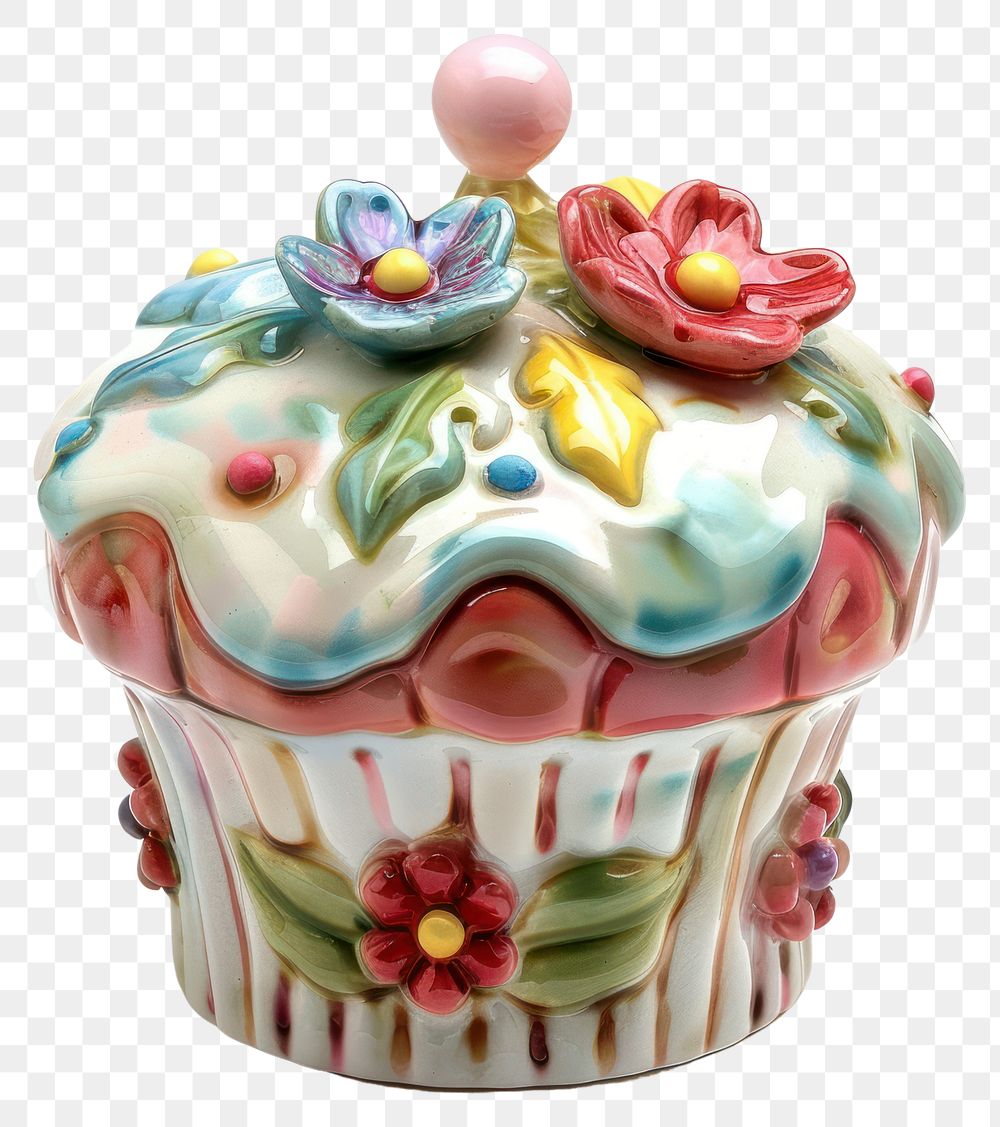 PNG Colorful ceramic cupcake container