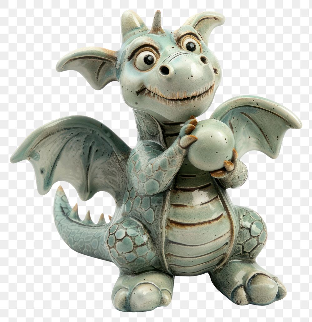 PNG Cute ceramic dragon figurine