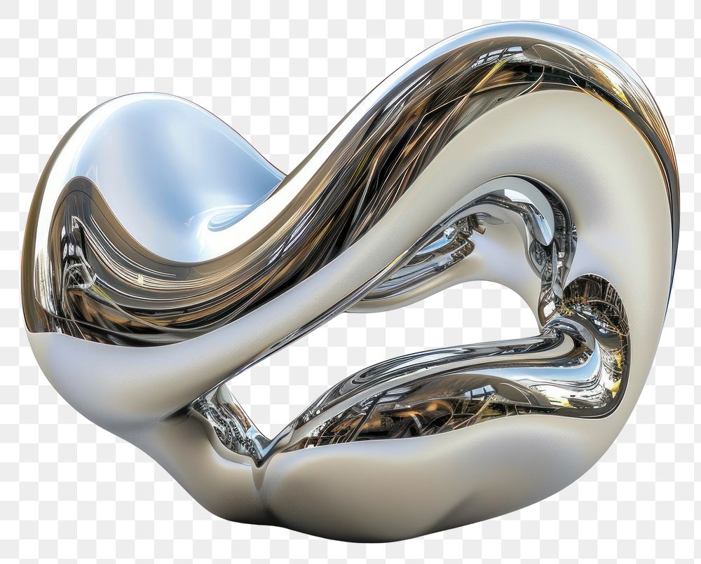 PNG Abstract metallic sculpture design