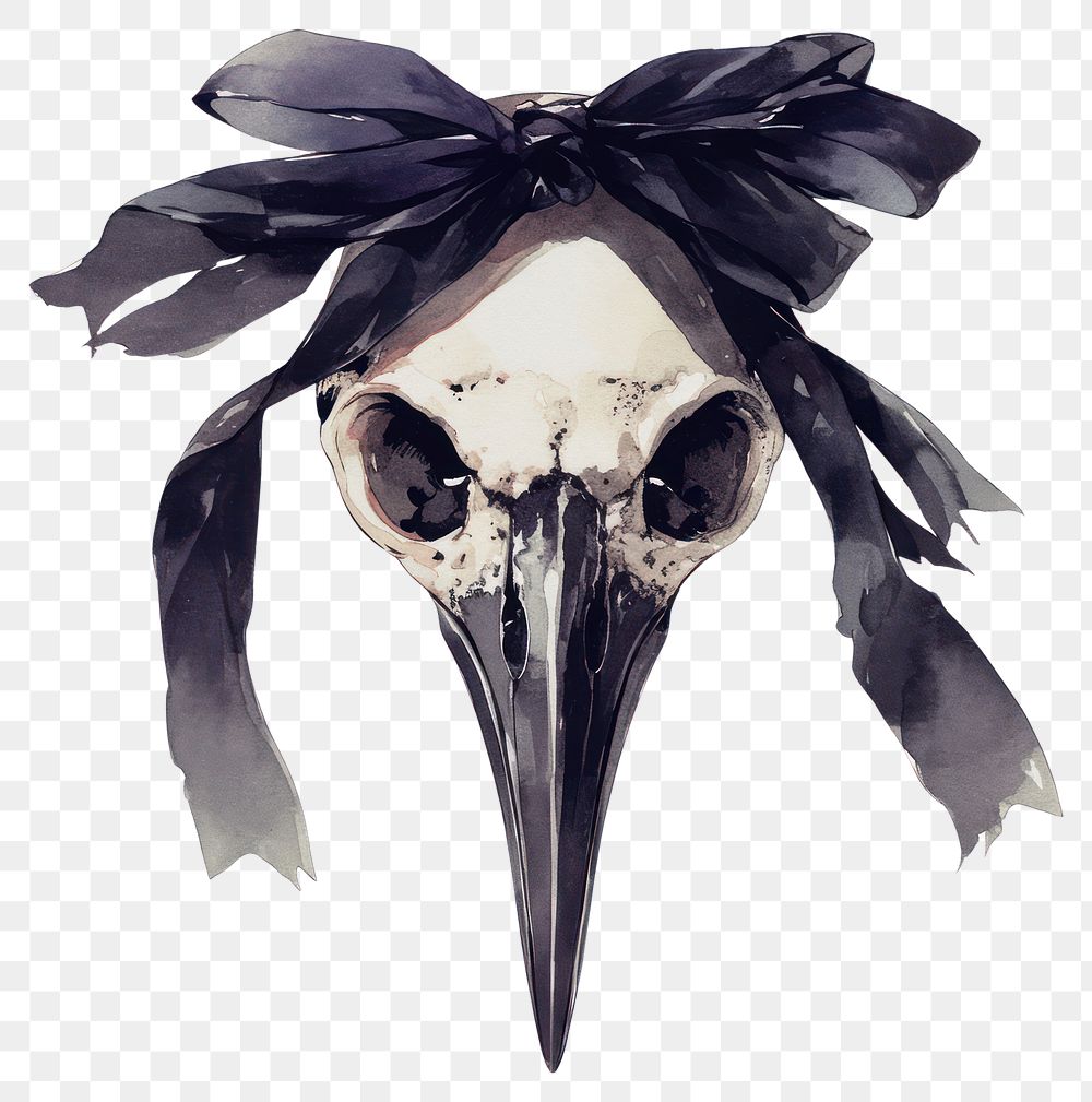 PNG  Gothic bird skull illustration