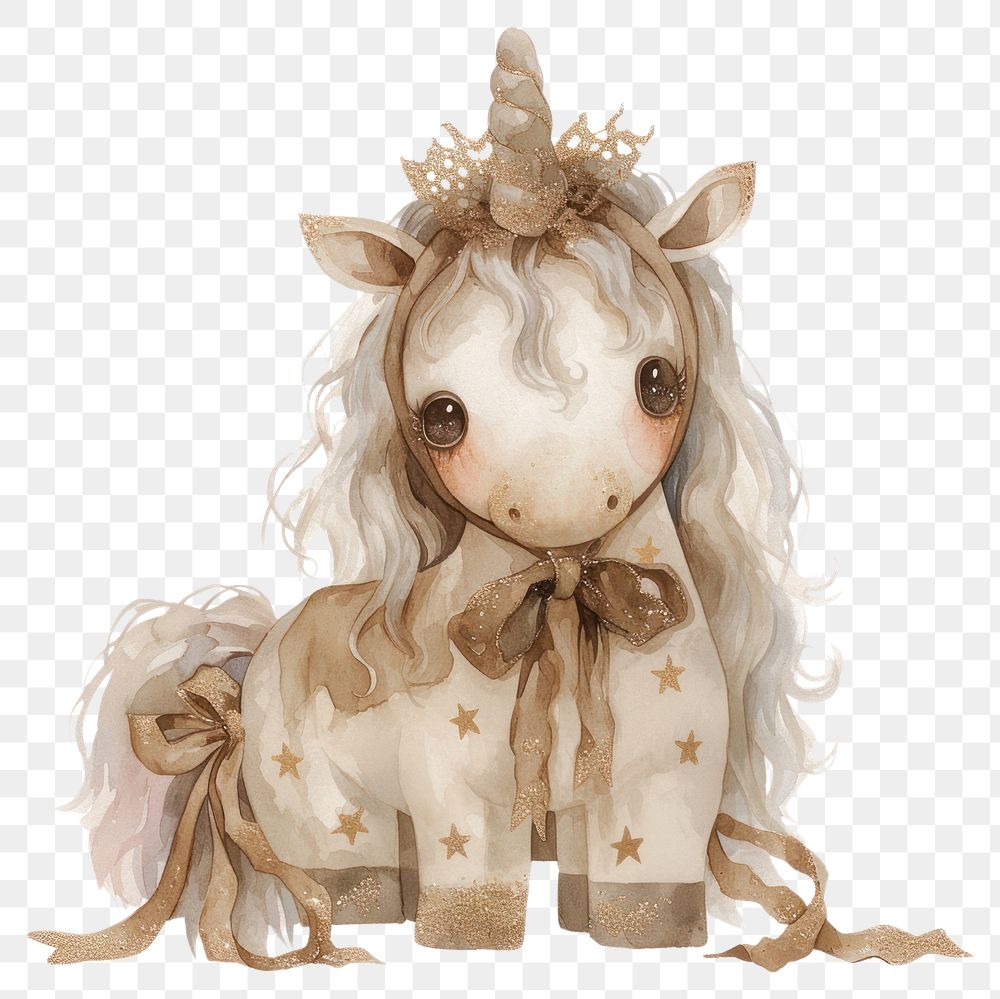 PNG  Adorable whimsical unicorn illustration