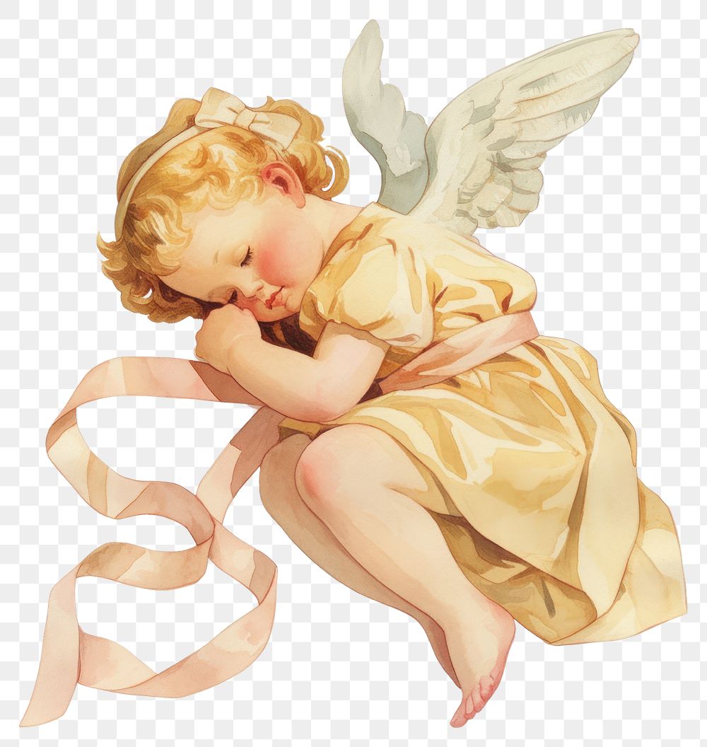 PNG  Sleeping angel child illustration