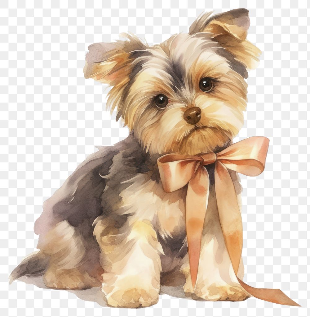 PNG  Adorable watercolor puppy portrait