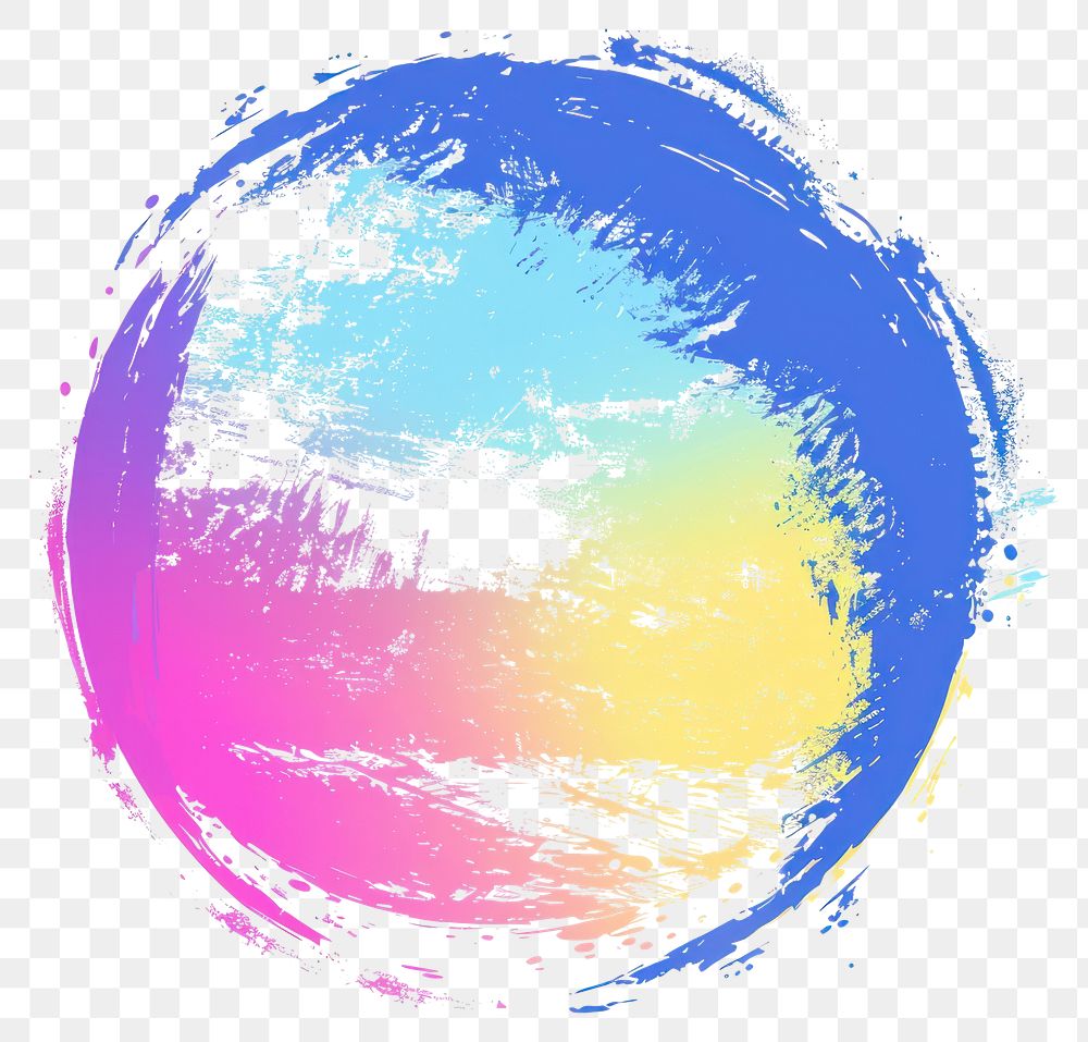 Colorful abstract circular brushstroke