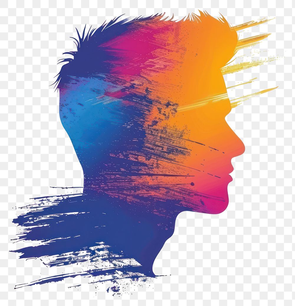 Colorful artistic male silhouette