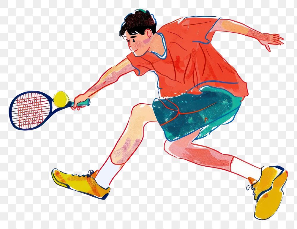 Dynamic tennis player illustration