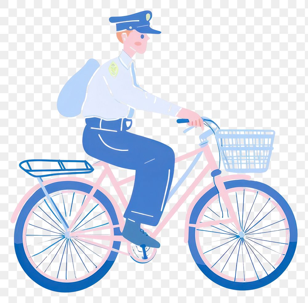 Police officer riding bicycle illustration