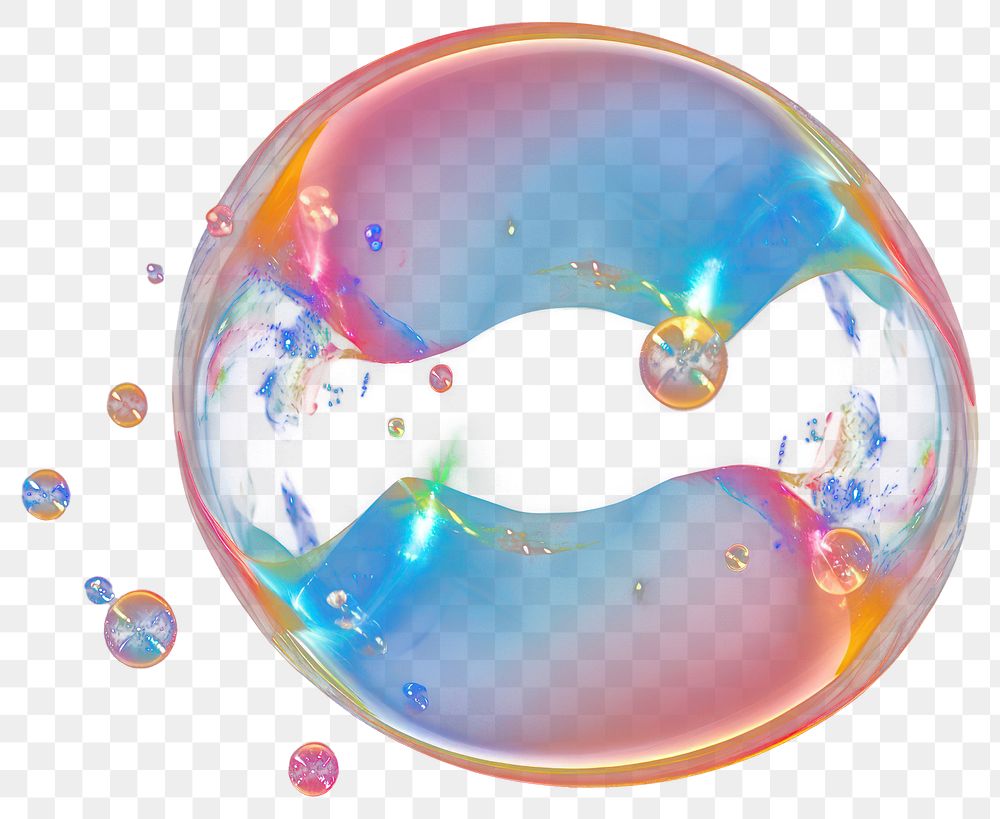 PNG Colorful abstract bubble illustration