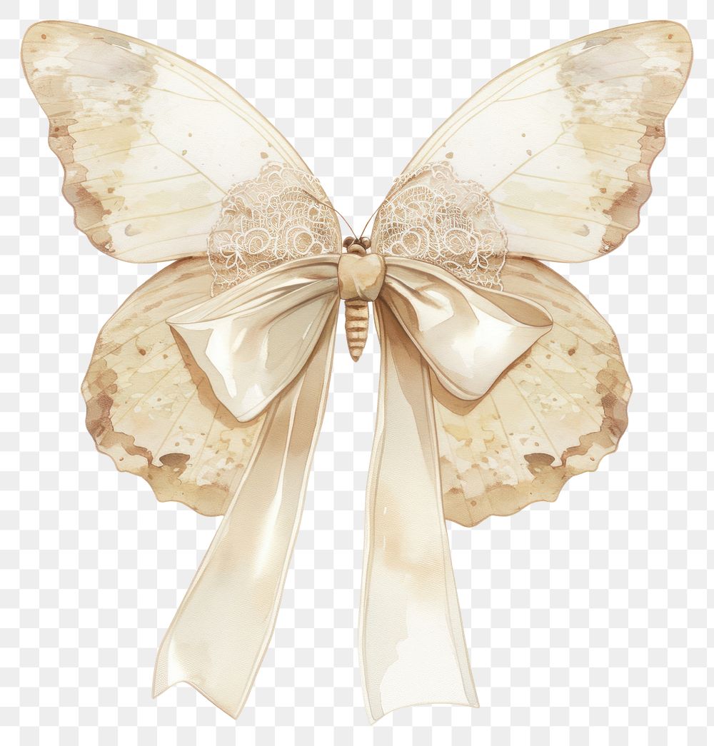 PNG  Elegant butterfly with lace bow