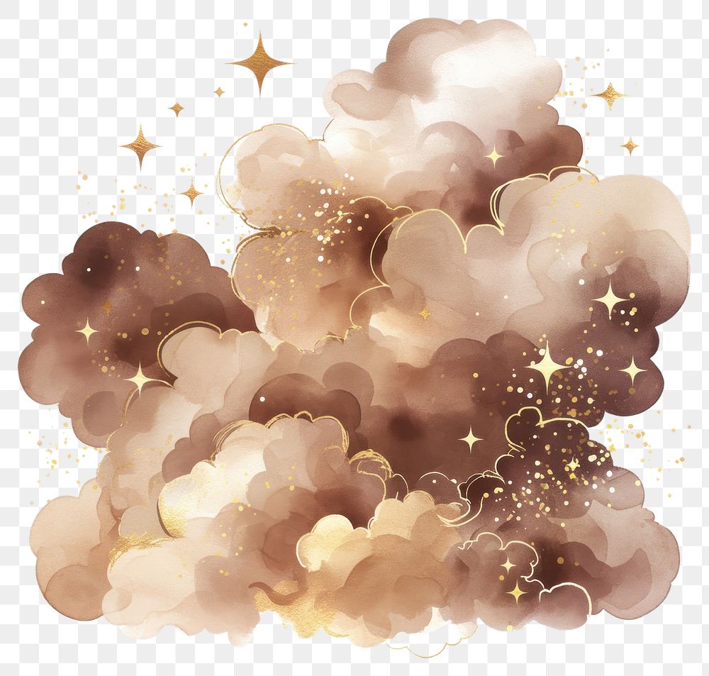 PNG  Dreamy golden cloud illustration