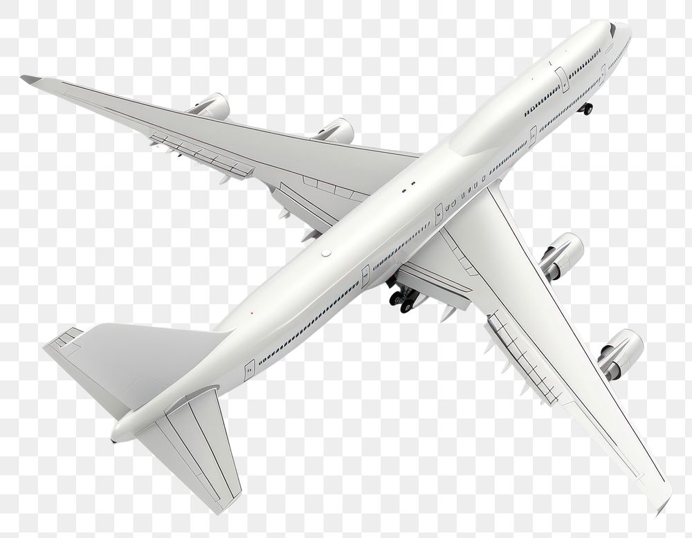 PNG  Modern commercial airplane isolated white