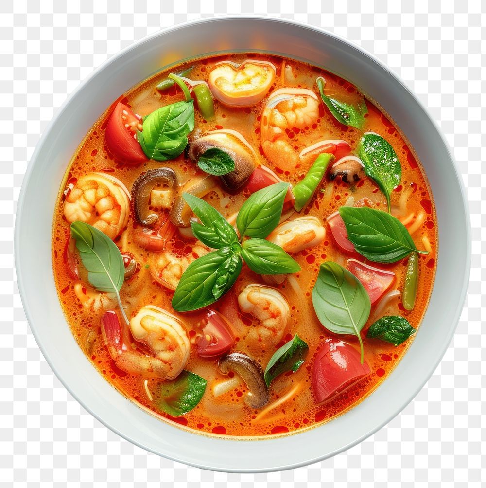 PNG Spicy shrimp soup with vegetables