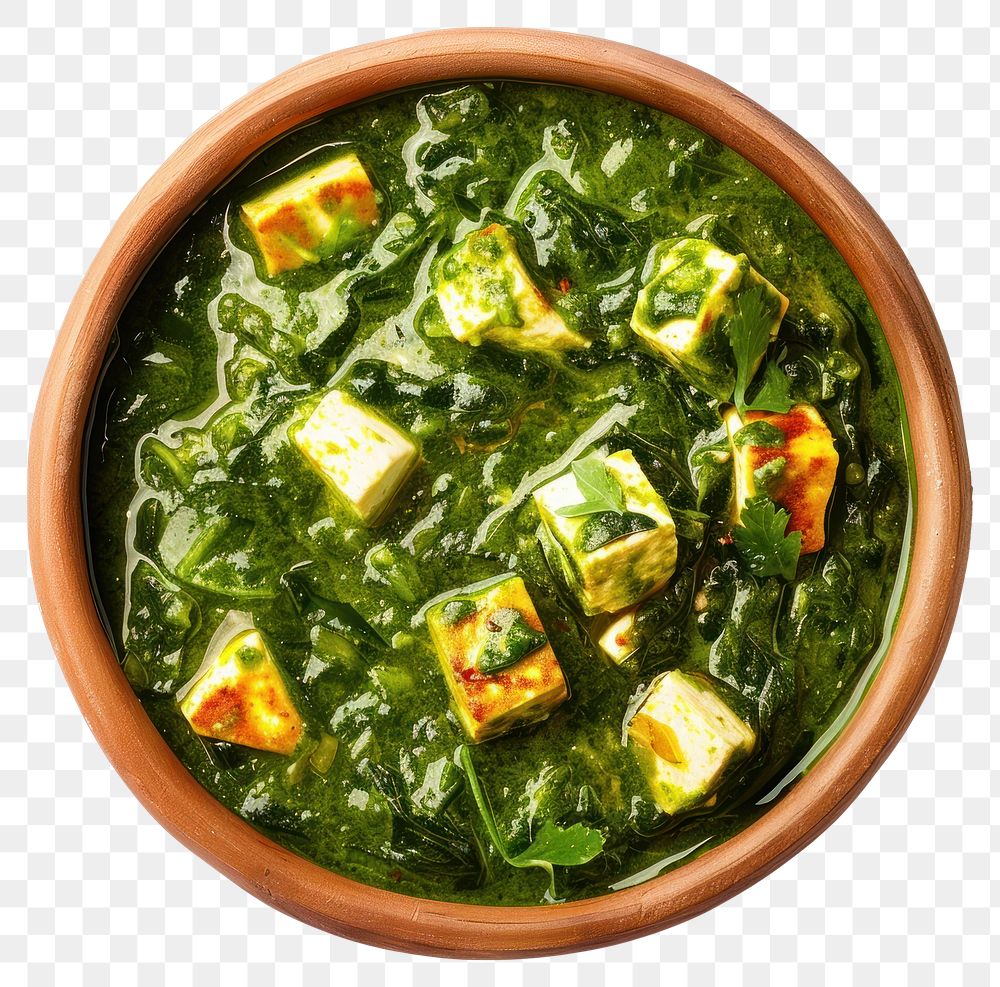 PNG Delicious Indian spinach paneer curry