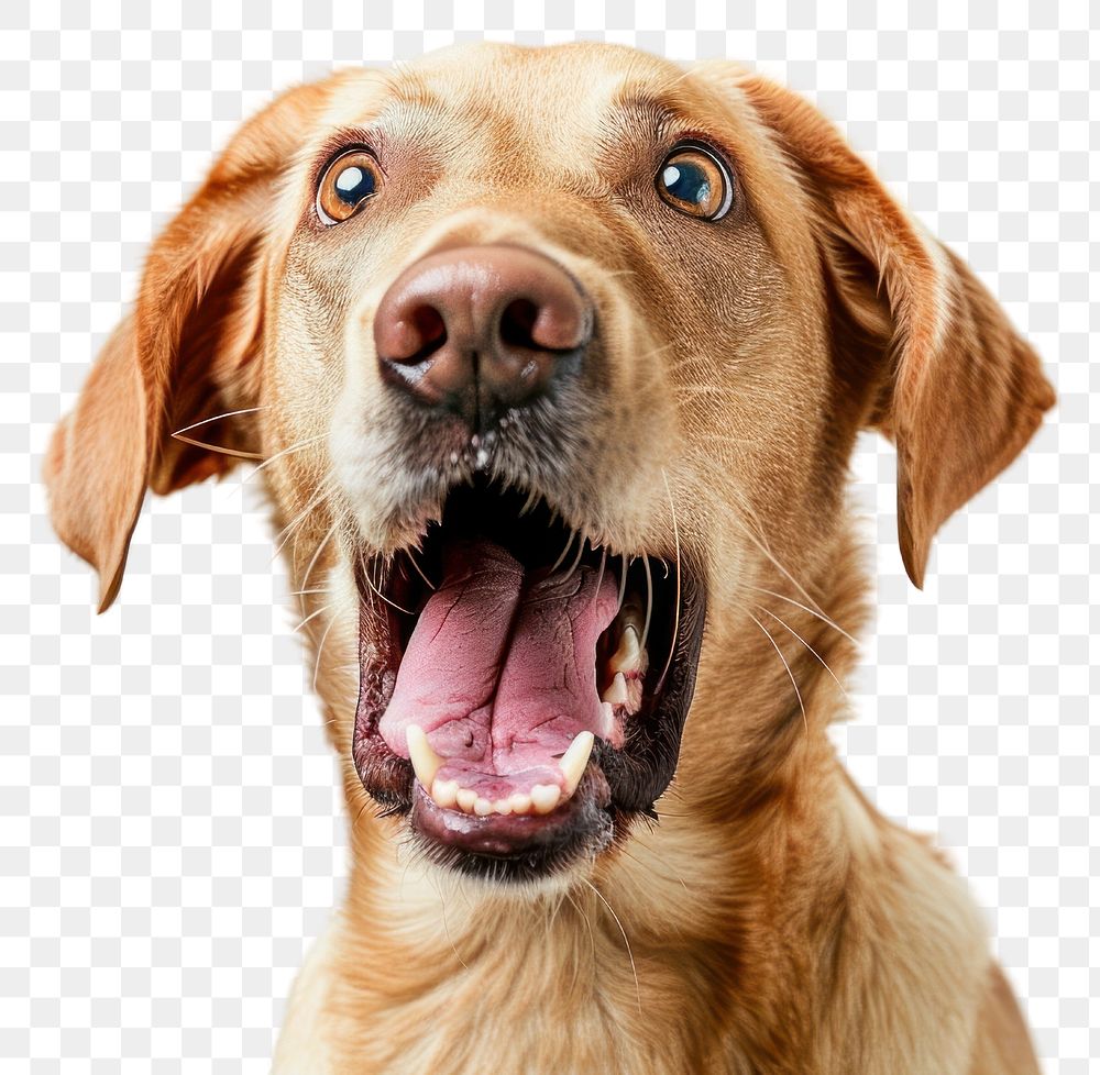 PNG Surprised dog with open mouth