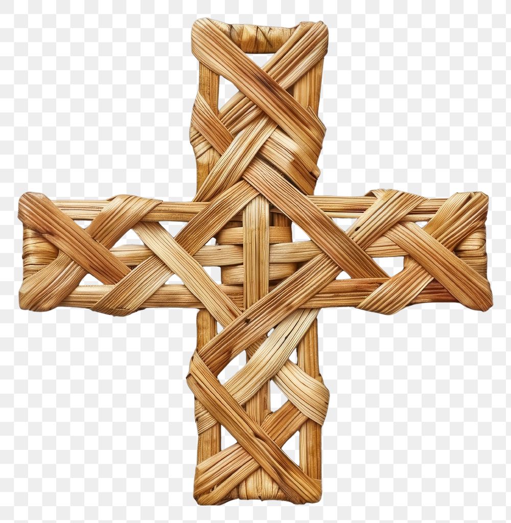 PNG Handcrafted woven cross decor