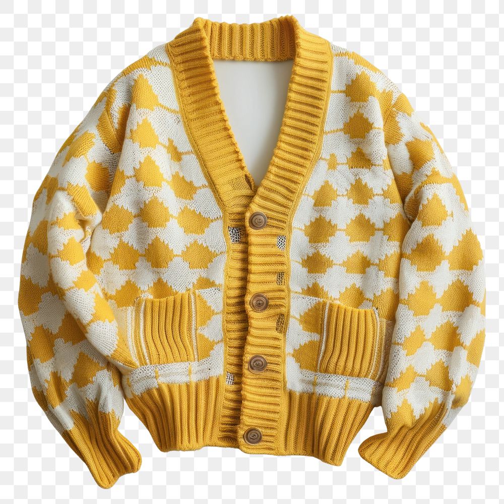 PNG Cozy geometric knit cardigan