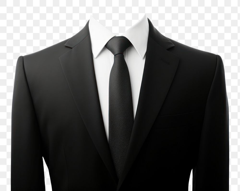 PNG Headless suit with black tie