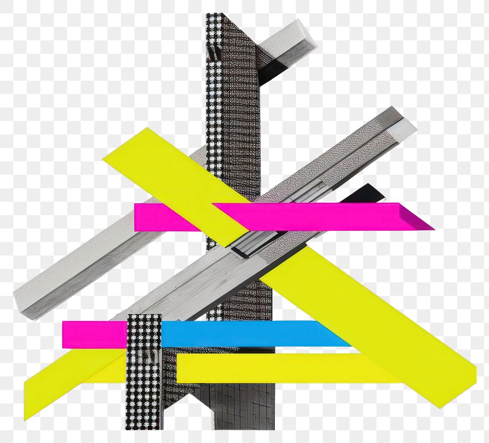 PNG Collage art of building and cmyk print marks symbol cross city.