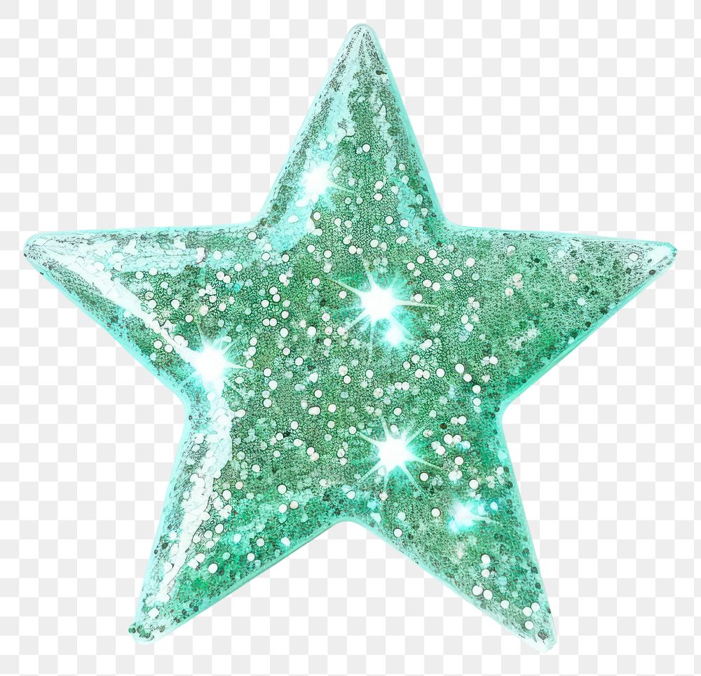 PNG Glitter pastel green star turquoise symbol cross.