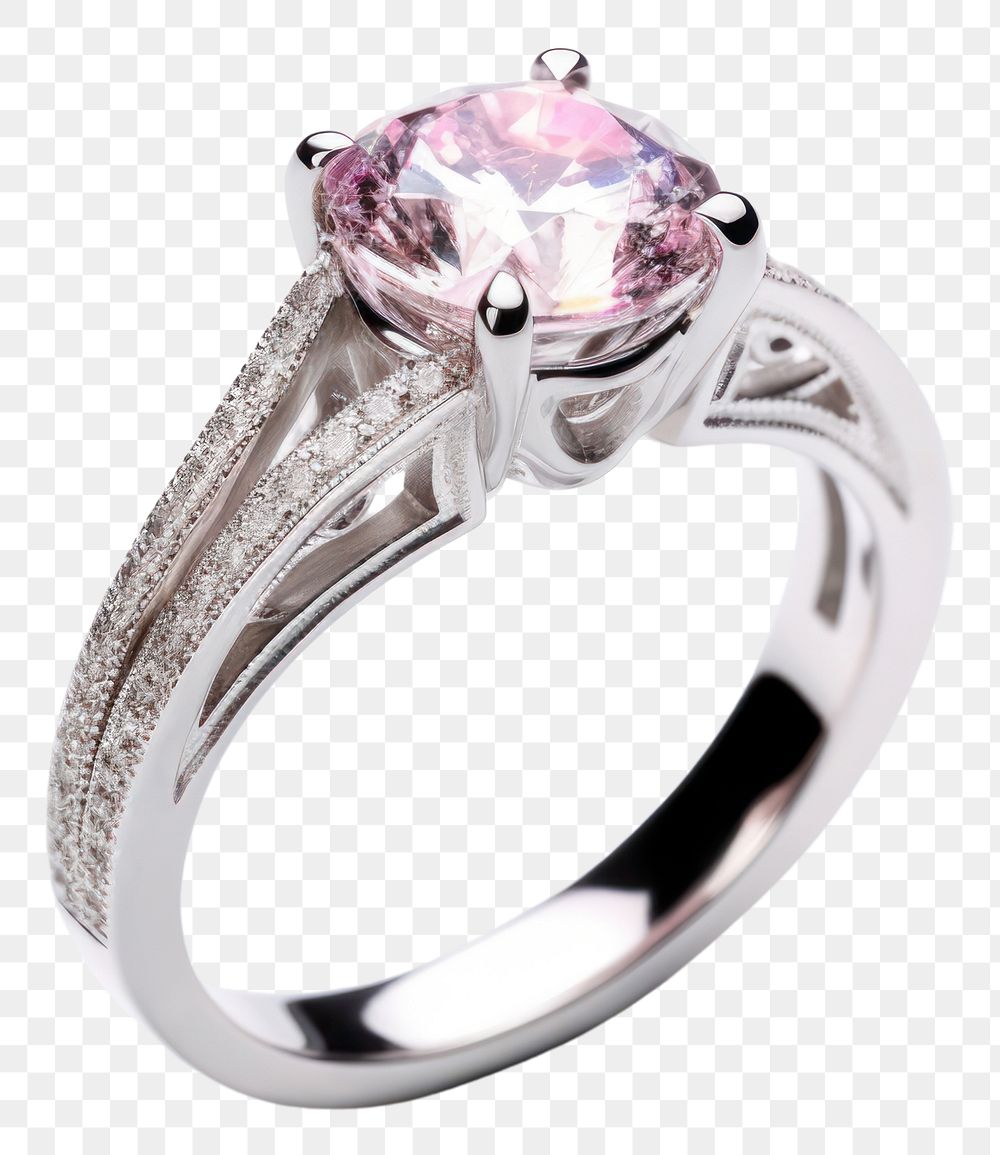 PNG Elegant pink diamond engagement ring