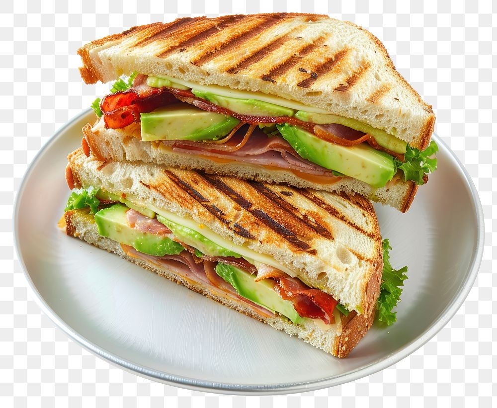 PNG Grilled avocado bacon sandwich