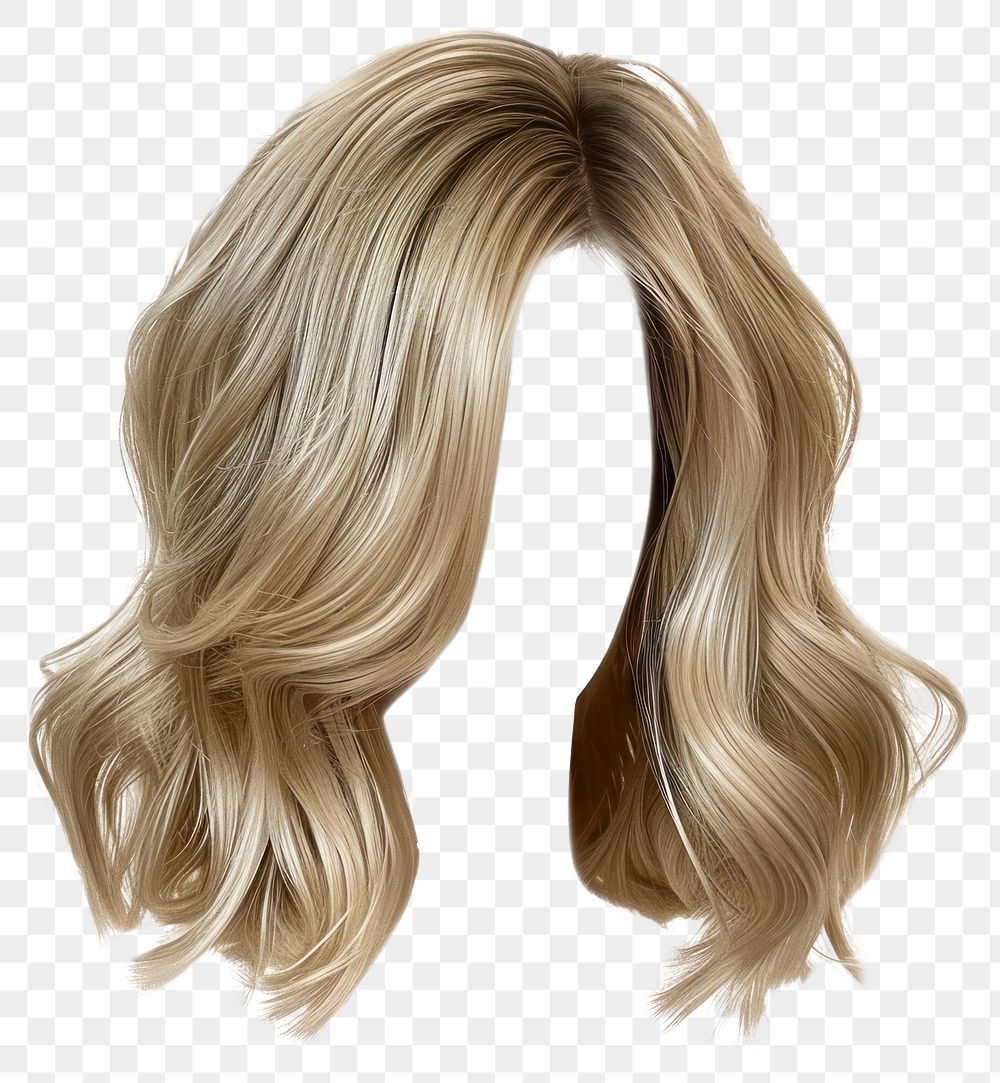 PNG Blonde wavy hair wig