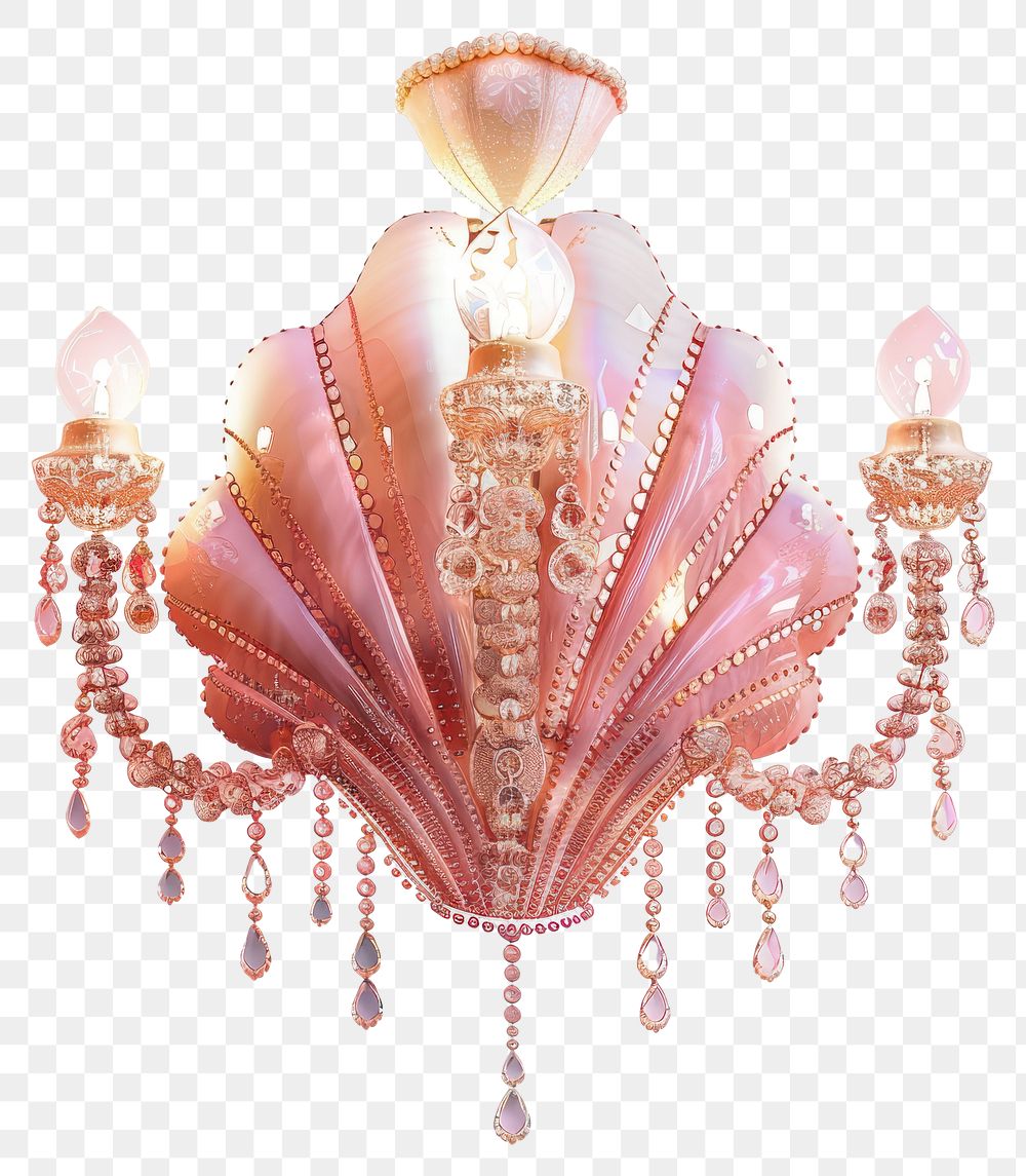 PNG Elegant pink chandelier with crystals