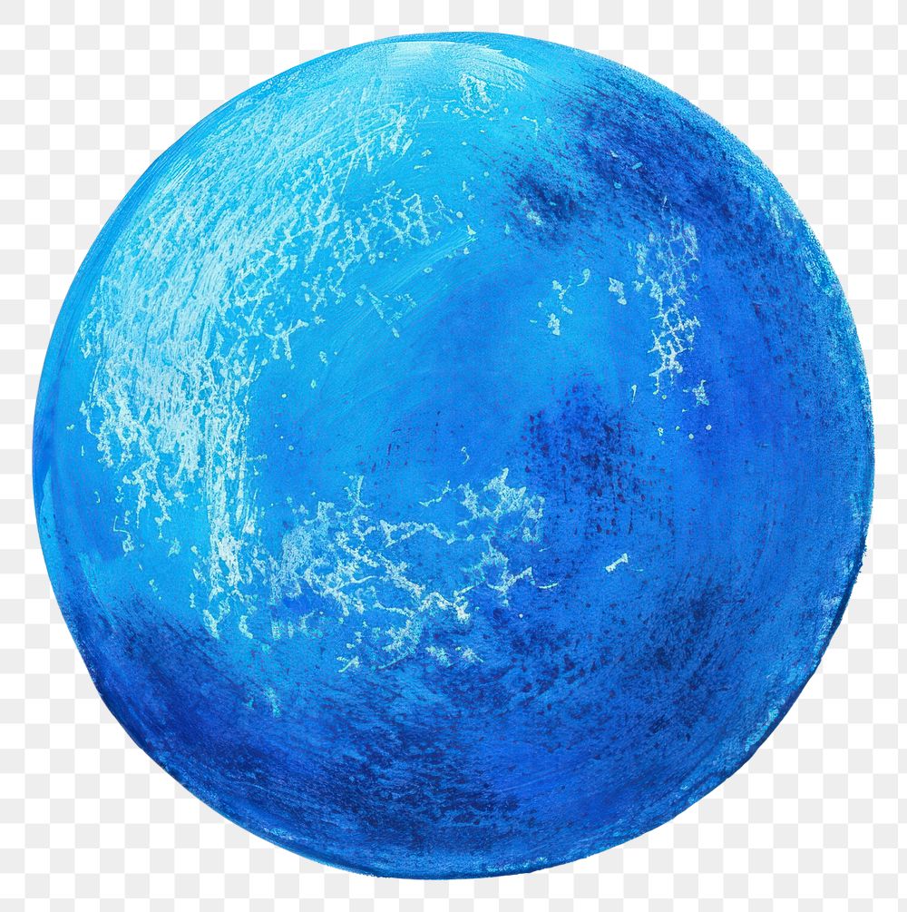 Vibrant blue textured planet illustration