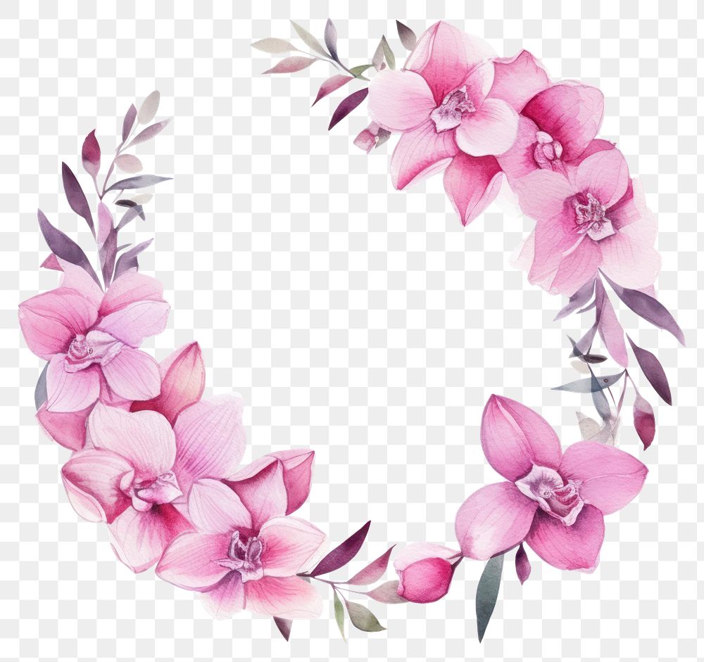 PNG Elegant floral wreath illustration