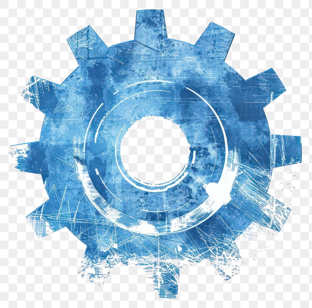 PNG  Abstract blue gear illustration