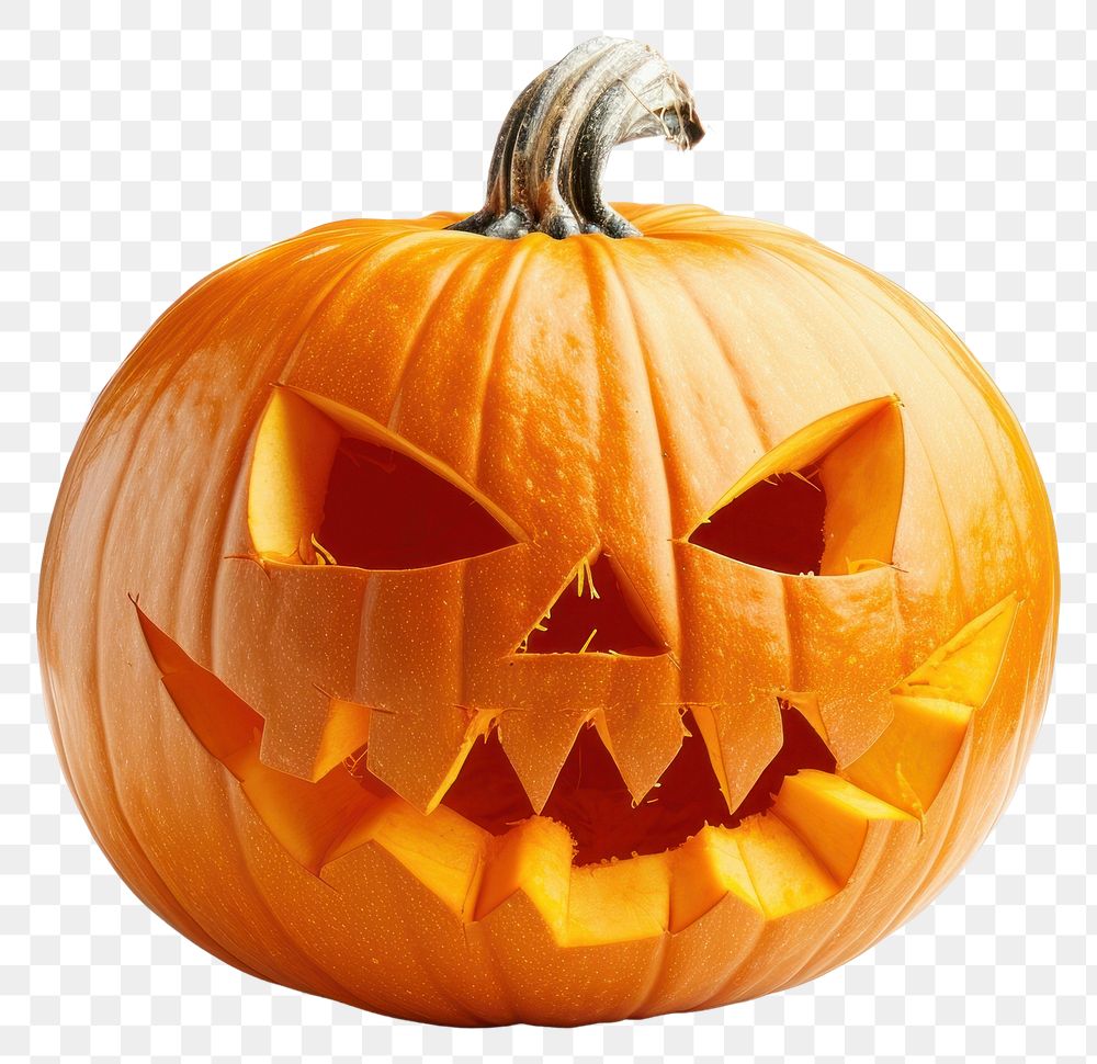 PNG Halloween Carved Pumpkin pumpkin jack-o-lantern vegetable.